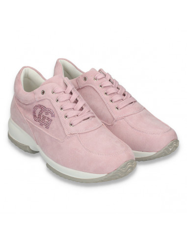 Sneakers dama, casual, imitatie velur, violet - W105