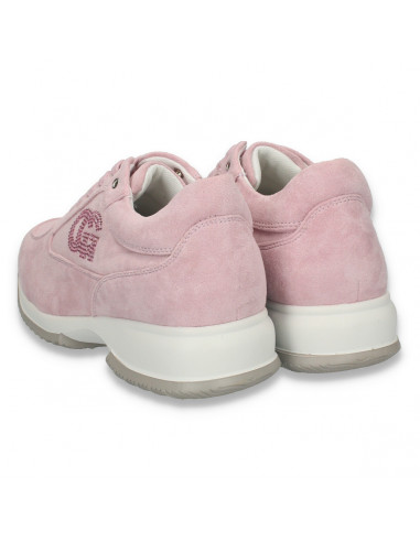 Sneakers dama, casual, imitatie velur, violet - W105