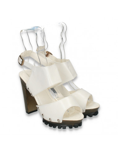 Sandale fashion, pentru dama, albe - LS406