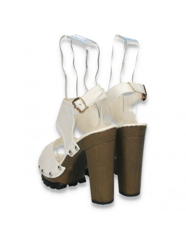 Sandale fashion, pentru dama, albe - LS406