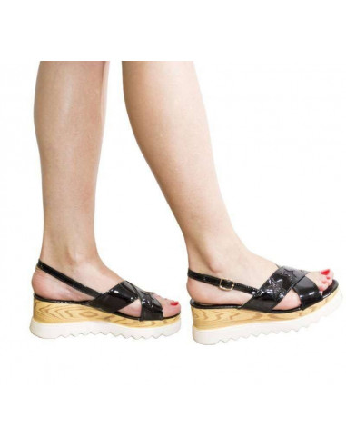 Sandale dama casual negru marca Dame Rose VGFR2421N.MS