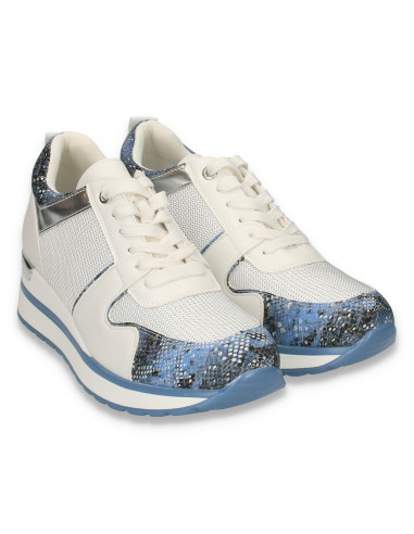 Sneakers moderni, pentru femei, alb-albastru - W140