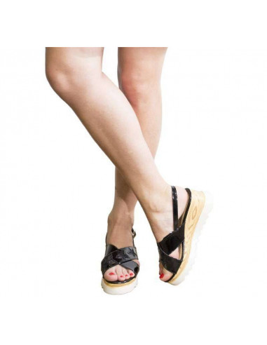 Sandale dama casual negru marca Dame Rose VGFR2421N.MS