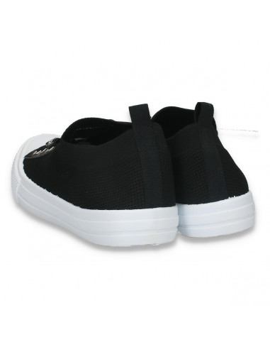 Tenisi dama din material textil, tip soseta, pentru dama, negri - W147
