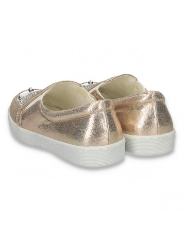 Pantofi glami pentru fete, cu strasuri, aurii - W203