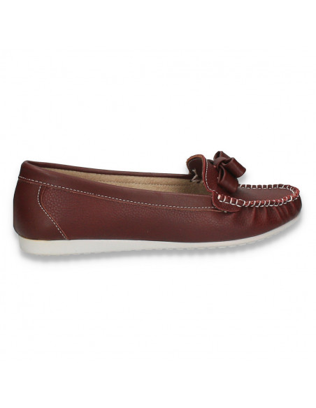 Mocasini dama cu fundita, Bordeaux - W296