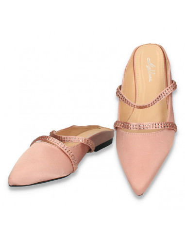 Saboti fashion din satin roz, marca Mellisa - W383
