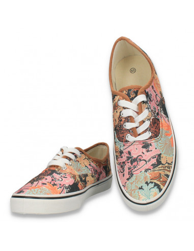 Tenisi barbati, cu imprimeu floral colorat - W388