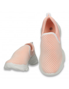 Sneakers sport, slip-on, pentru femei, alb-roz - W433 2
