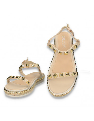 Sandale casual dama, bej-auriu - W438