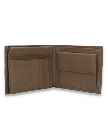 Portofel barbati, model clasic, din piele naturala, taupe - M258