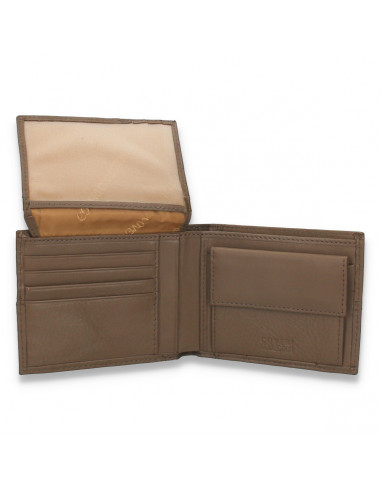 Portofel barbati, model clasic, din piele naturala, taupe - M258