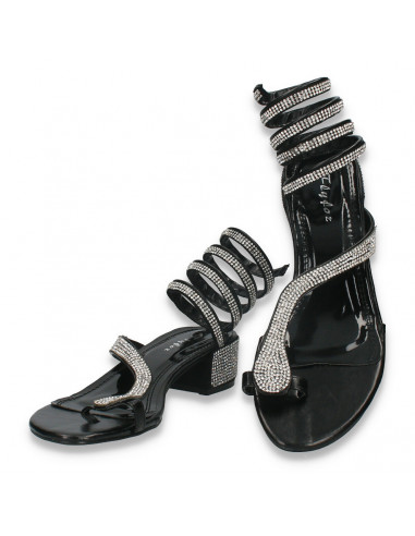 Sandale glami dama, negre - W562