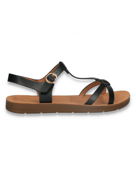 Sandale simple, negre, pentru femei - W563