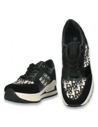 Pantofi casual dama, negru-alb - W683