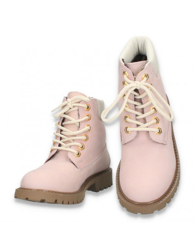 Ghete chic din piele nubuc pentru fetite, roz - W731