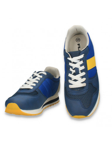 Sneakers pentru baieti, din material textil, bleumarin-albastru - W750