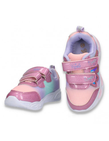 Pantofi sport, cu leduri, pentru fetite, roz - W776