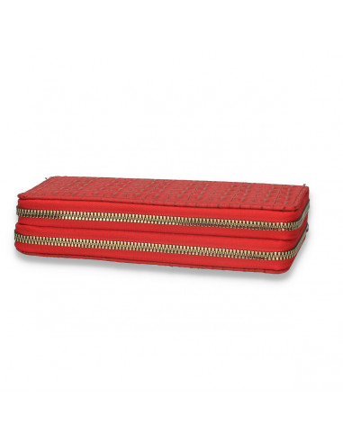 Portmoneu dama, din piele eco, cu imprimeu croco, rosu - M433