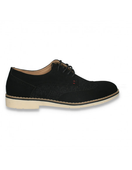 Pantofi casual pentru barbati, imitatie velur, negri - W978