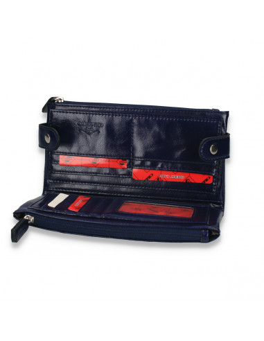 Portmoneu dama, din piele eco, bleumarin - M563