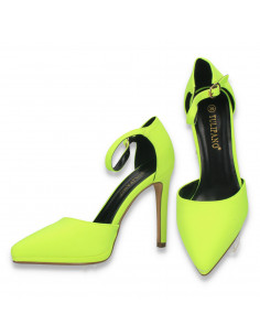 Pantofi dama, cu toc inalt, verde neon - W1006 2