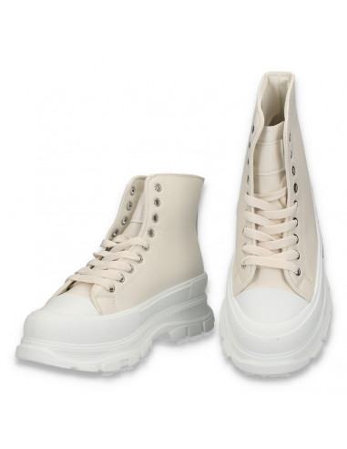 Ghete trendy pentru dama, cu talpa inalta, bej - W1052
