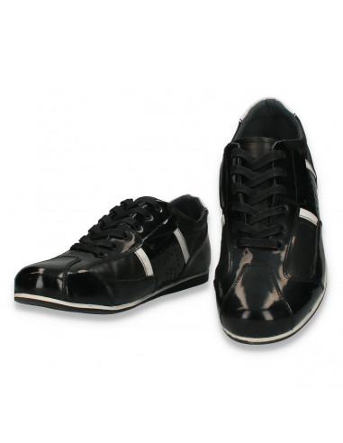 Pantofi casual pentru barbati, din piele, negri - W1122