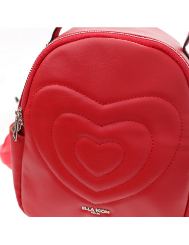 ELLA ICON RUCSAC DE DAMA HEART ROSU 24x27x11 CM - M612