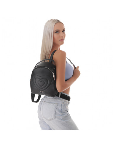 ELLA ICON RUCSAC DE DAMA HEART NEGRU 24x27x11 CM - M613