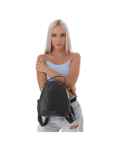 ELLA ICON RUCSAC DE DAMA HEART NEGRU 24x27x11 CM - M613