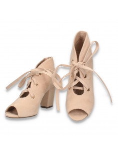 Pantofi fashion, de vara, cu toc mediu, roz - W1150 2