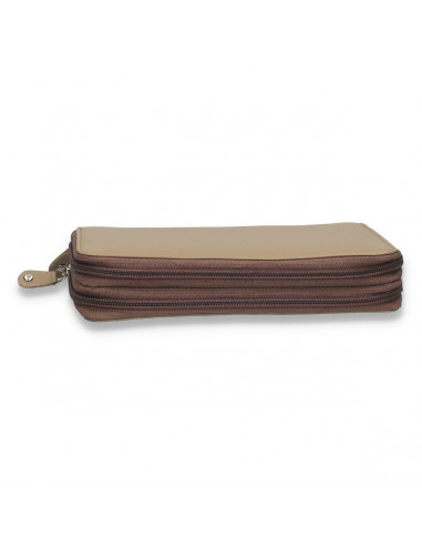 Portmoneu dama, din piele, taupe - M671