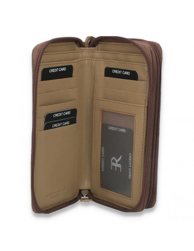 Portmoneu dama, din piele, taupe - M671