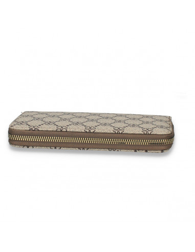 Portmoneu dama, din piele eco, bej-negru - M701
