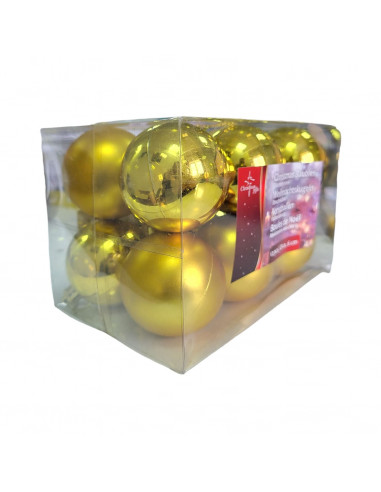 Globuri mate si lucioase, din plastic, set 12, nuante diferite