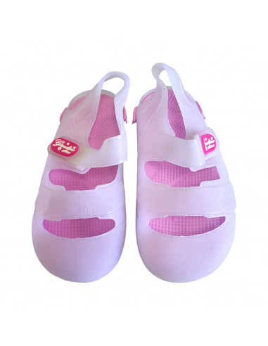 sandale fete, sandale fete din pvc, sandale fete din material sintetic, sandale albe pentru fete, sandale fete cu scai