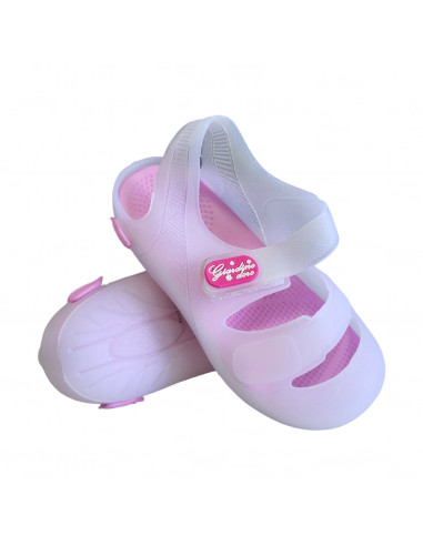 sandale fete, sandale fete din pvc, sandale fete din material sintetic, sandale albe pentru fete, sandale fete cu scai