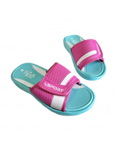slapi fete, slapi fete din spuma si textil, slapi fete din material sintetic, slapi roz pentru fete, slapi fete cu scai