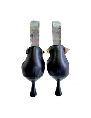 Sandale elegante cu toc clepsidra, pentru dama, negre