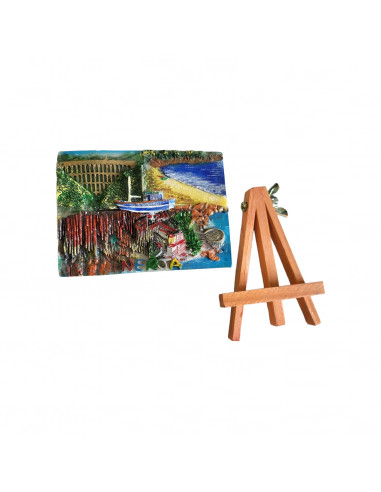 Decor mini tabou tip suvenir si suport pentru tablou, din ceramica, Nerja