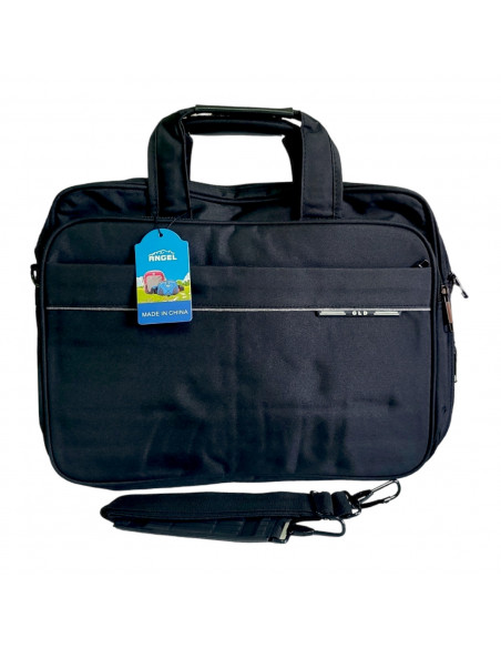 Geanta laptop, stil office, neagra, compartimentata
