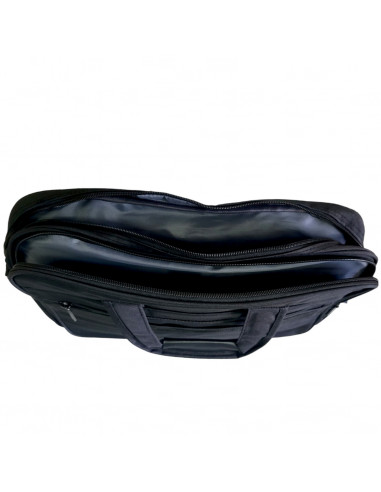 Geanta laptop, stil office, neagra, compartimentata