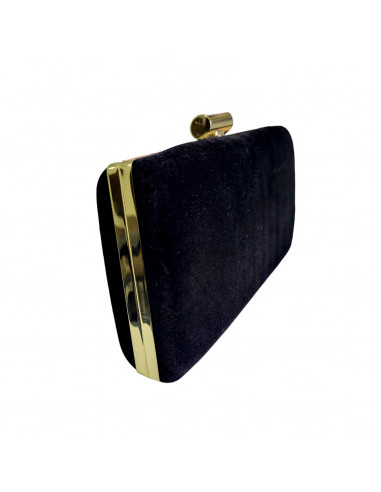 Poseta de seara tip clutch, din catifea, eleganta, neagra