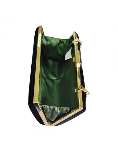 Poseta de seara tip clutch, din catifea, eleganta, neagra