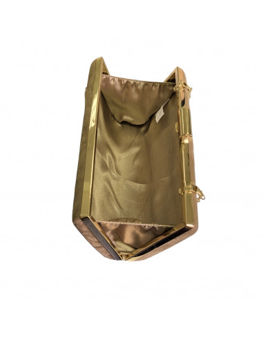 Poseta de seara tip clutch, din catifea, eleganta, maro