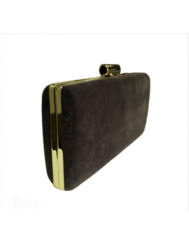 Poseta de seara tip clutch, din catifea, eleganta, gri