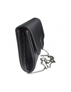 Poseta de seara din piele ecologica neagra, 20 cm 2