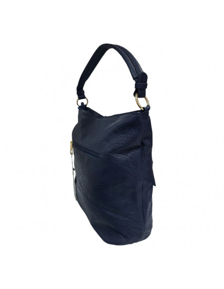 Poseta bleumarin pentru dama, piele ecologica, model modern