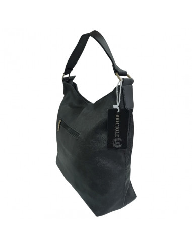Poseta dama, piele ecologica, gri, design tip cusatura